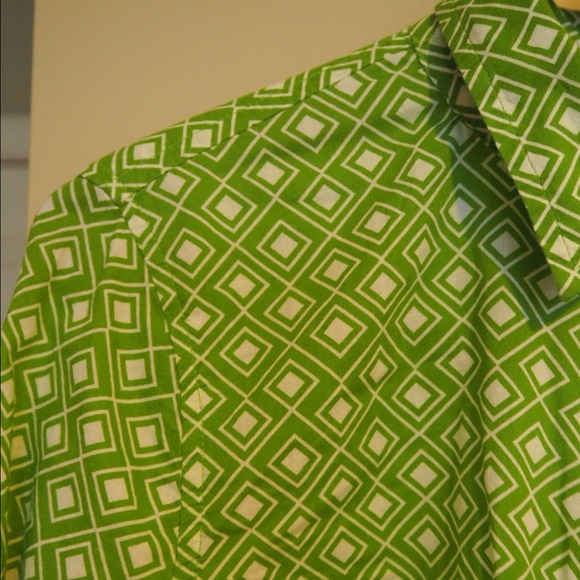 Target Green and White Patterned Button Up - Picture 2 of 2