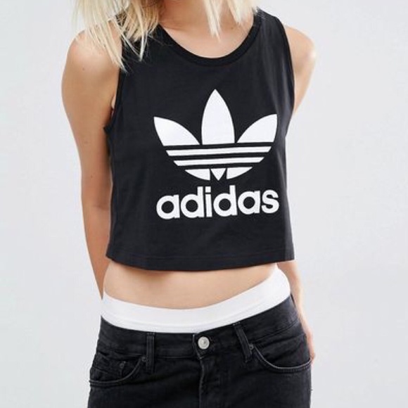Adidas Tops - Adidas Originals Loose Crop Tank T-Shirt Black S