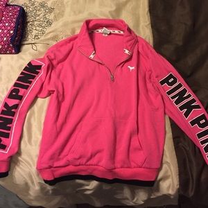 Pink Half Zip Sweatshirt *small stain*