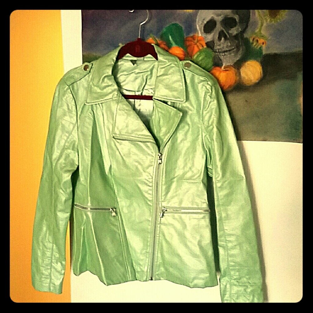 Lime Green Moto Jacket Forever 21