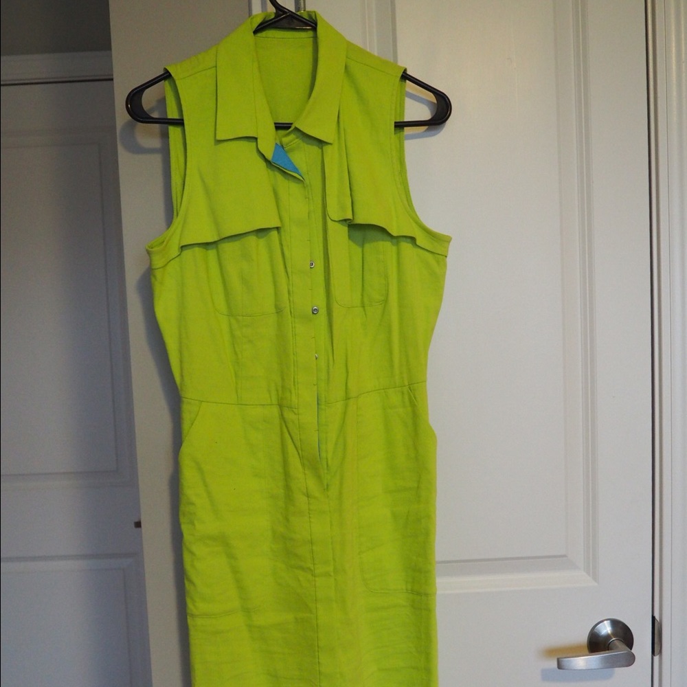 Bright Green Button Down Dress