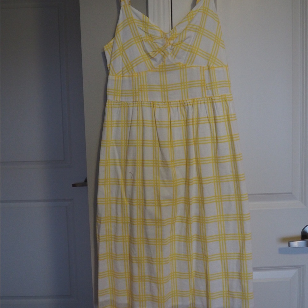 Old Navy yellow and white plaid dress