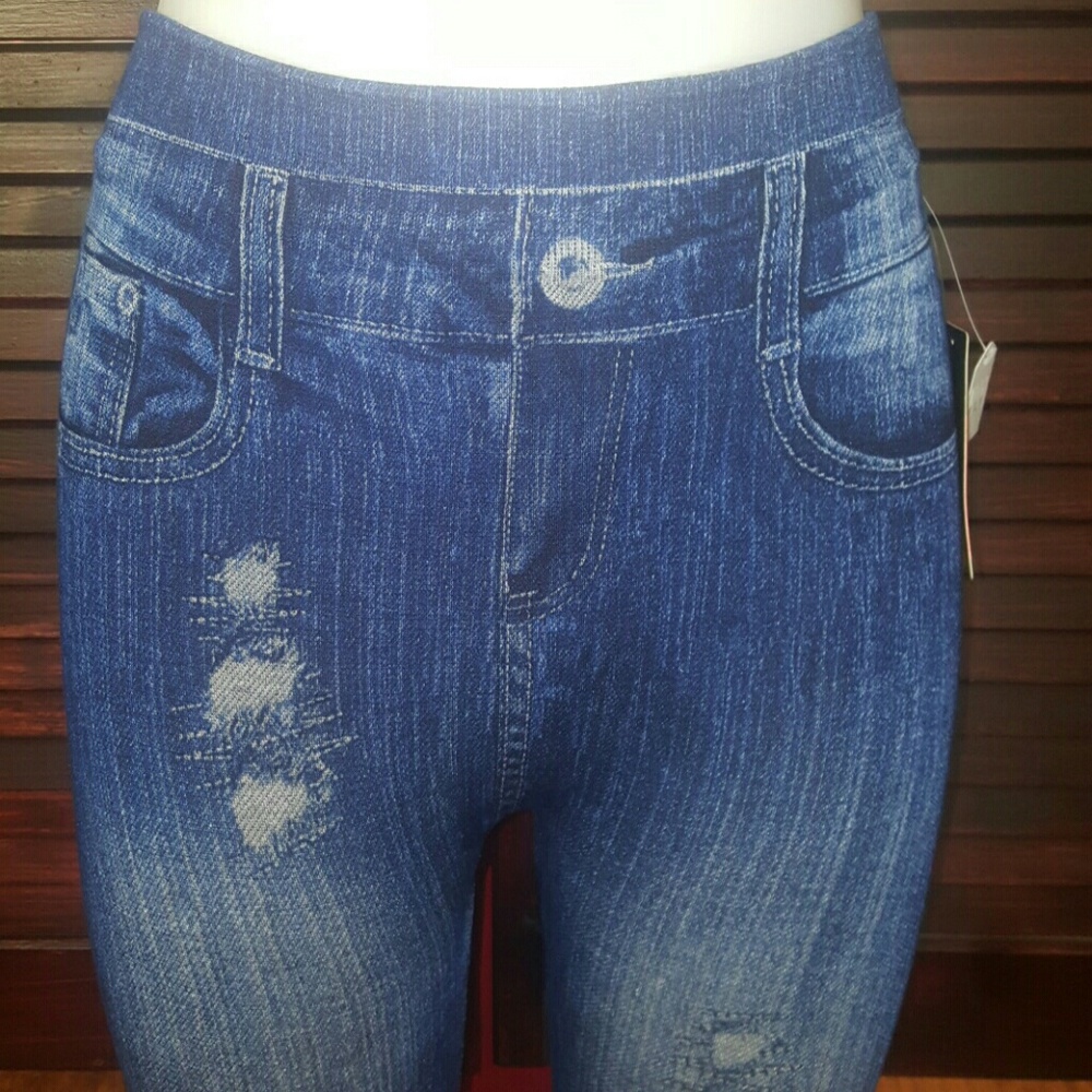 Blue jean looking lined Jeggings - Picture 4 of 4