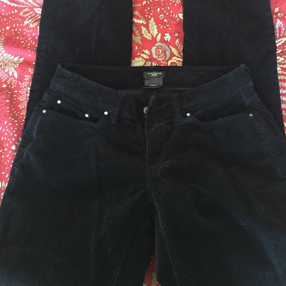 Ann Taylor corduroy black pants straight cut. - Picture 2 of 4