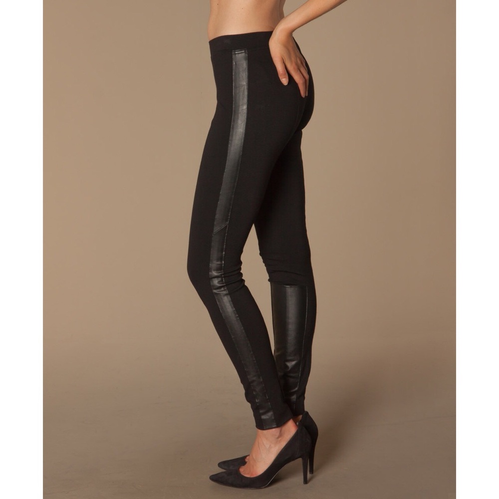 DKNY Leather Side Panel Jean Leggings