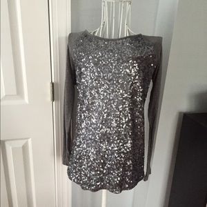 Old Navy grey sequin top