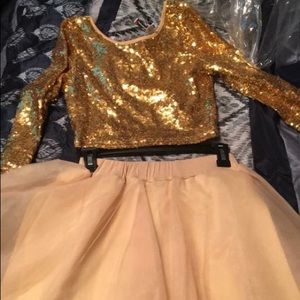 Crop top with tulle skirt