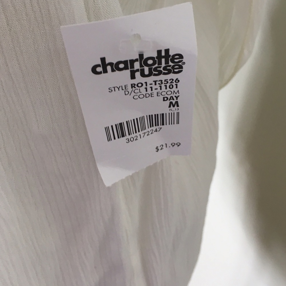 NWT boho off the shoulder white top - Picture 4 of 4