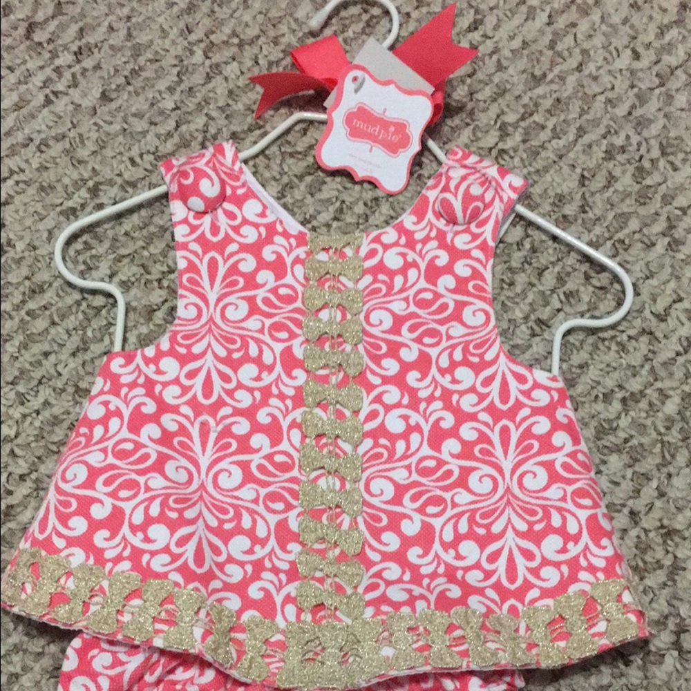 Mudpie baby girl outfit