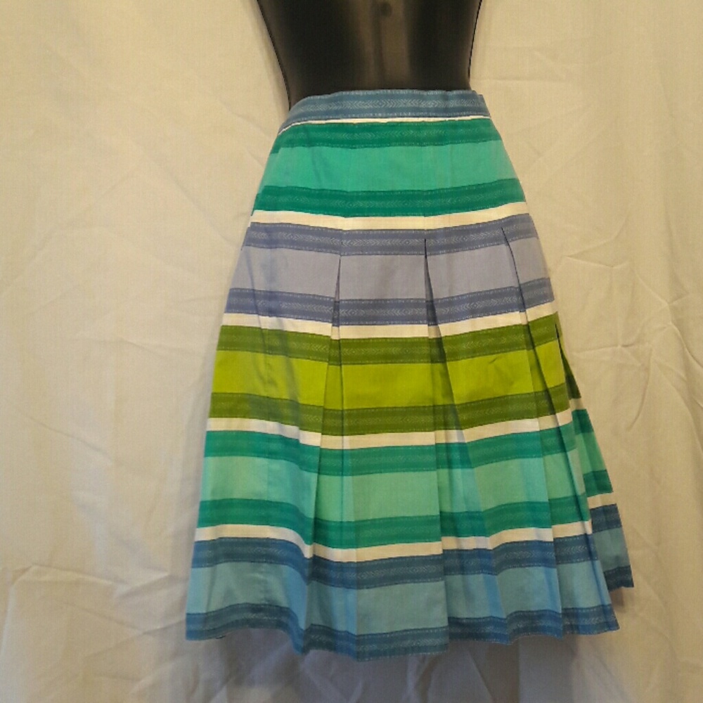 Talbots pleated multi colored skirt