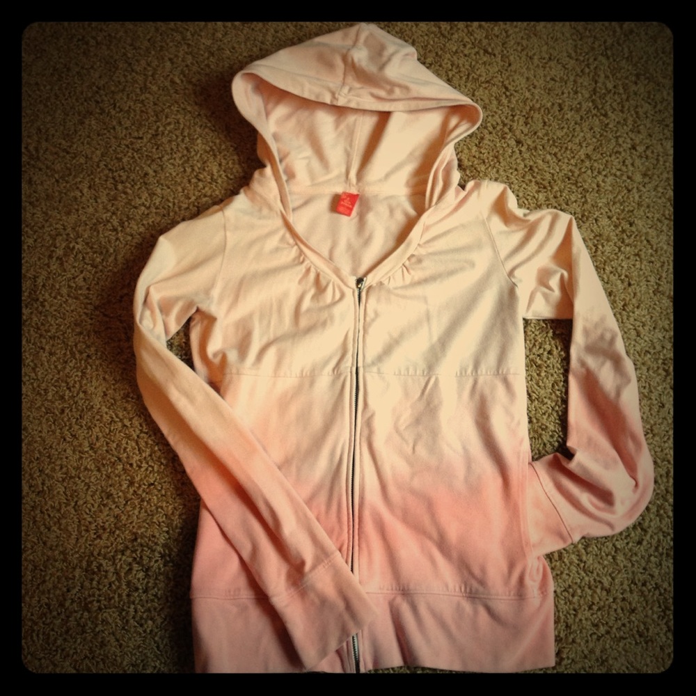 Prana small ombré round neck zip up hoodie