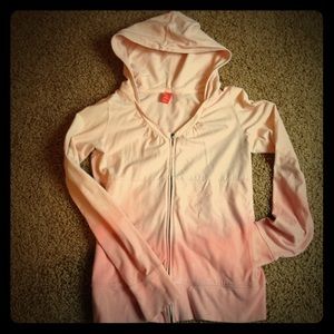 Prana small ombré round neck zip up hoodie