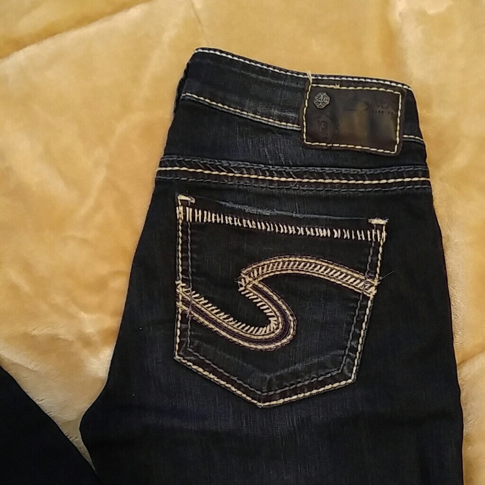 Silver skinny jeans size 27