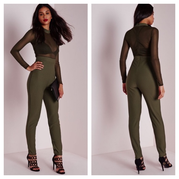 Missguided Sheer High Neck Bodysuit - Picture 1 of 3