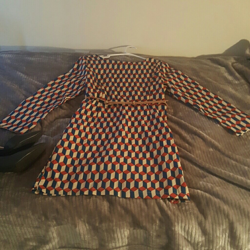 Cream,White,Red Trendy Dress