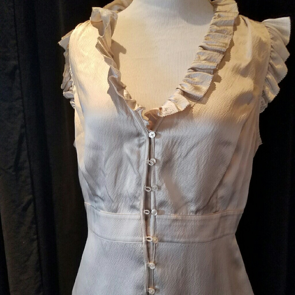 White house black market ruffle sleeve top.