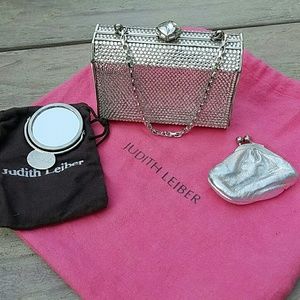Judith Leiber couture crystal gala clutch bag