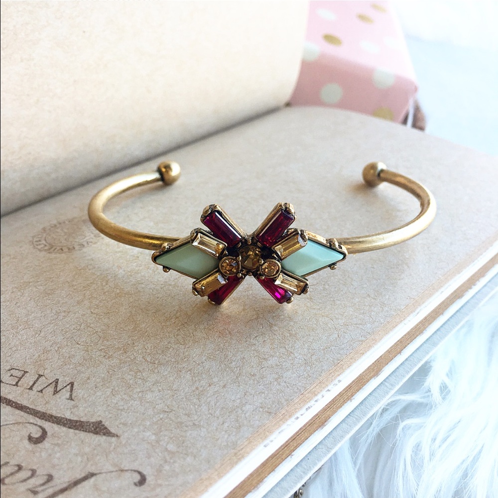 Lovely mint & magenta cuff bracelet - Picture 2 of 8