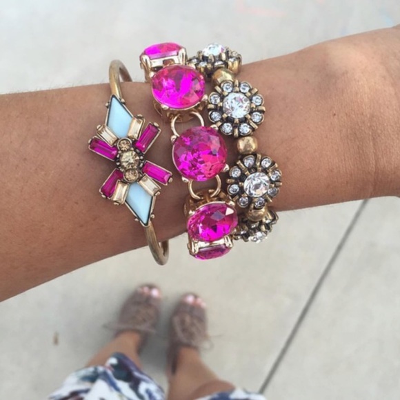 Lovely mint & magenta cuff bracelet - Picture 7 of 8