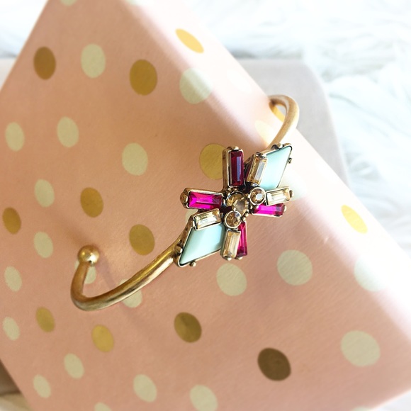 Lovely mint & magenta cuff bracelet - Picture 3 of 8