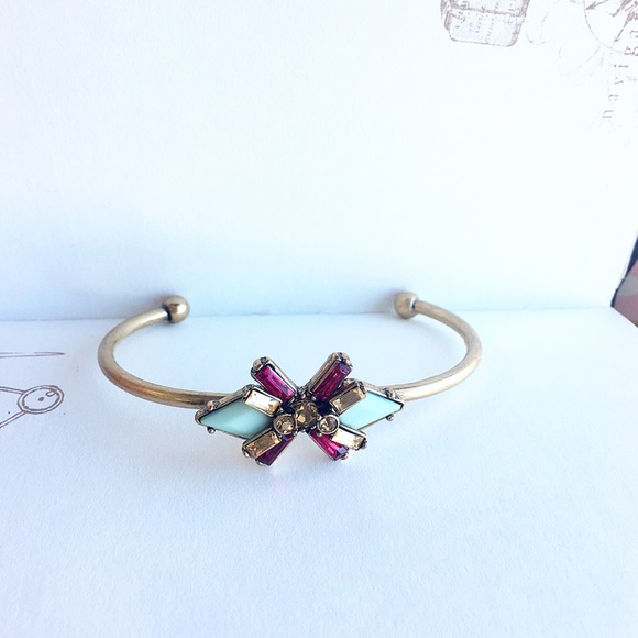 Lovely mint & magenta cuff bracelet - Picture 6 of 8