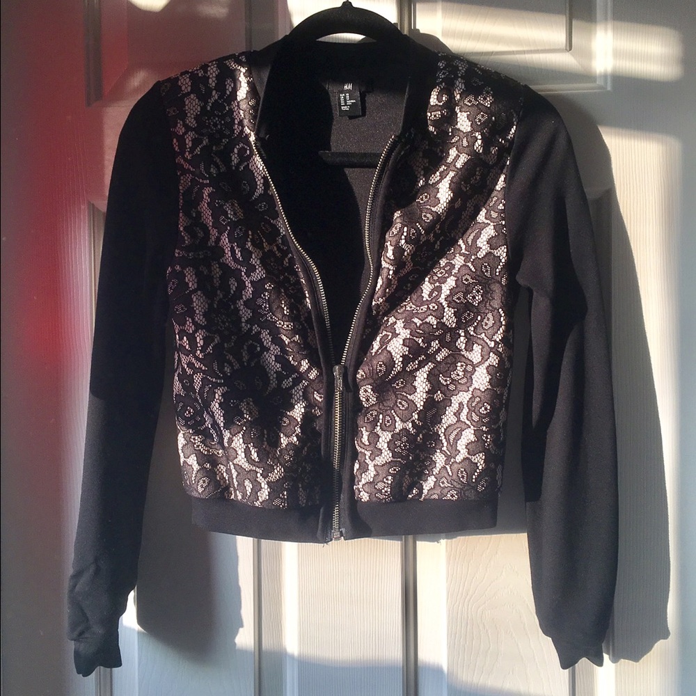 ✨Lace Bomber style sweatshirt