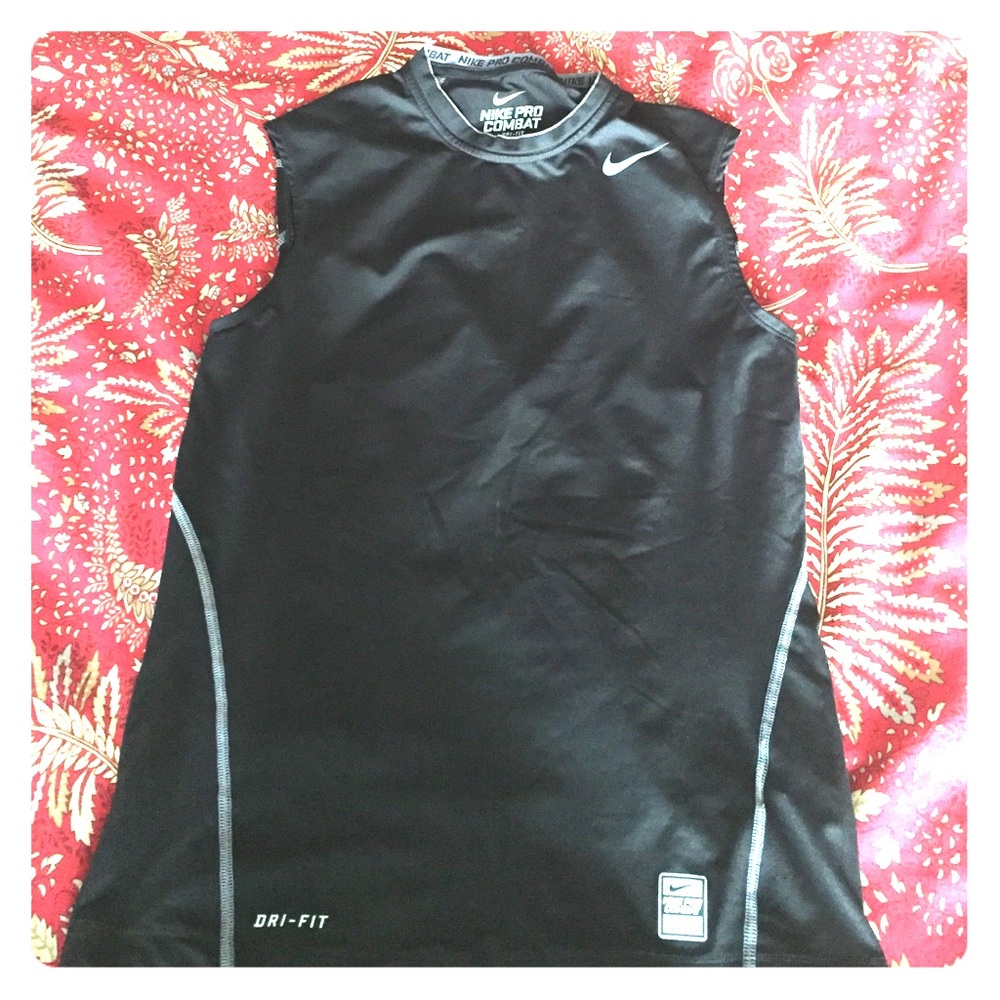 Nike black tank top.  Pro combat line.