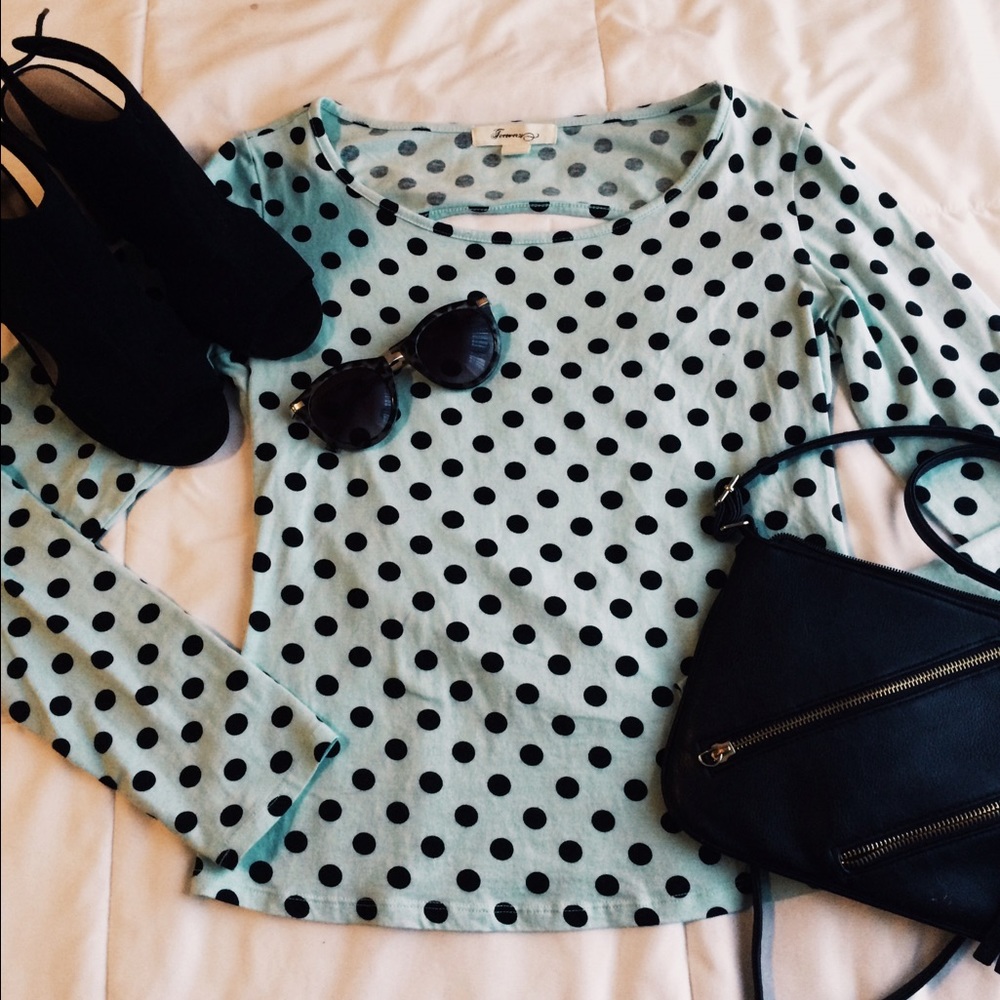 polka dot cut out top