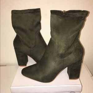 Brand new olive green ankle boots