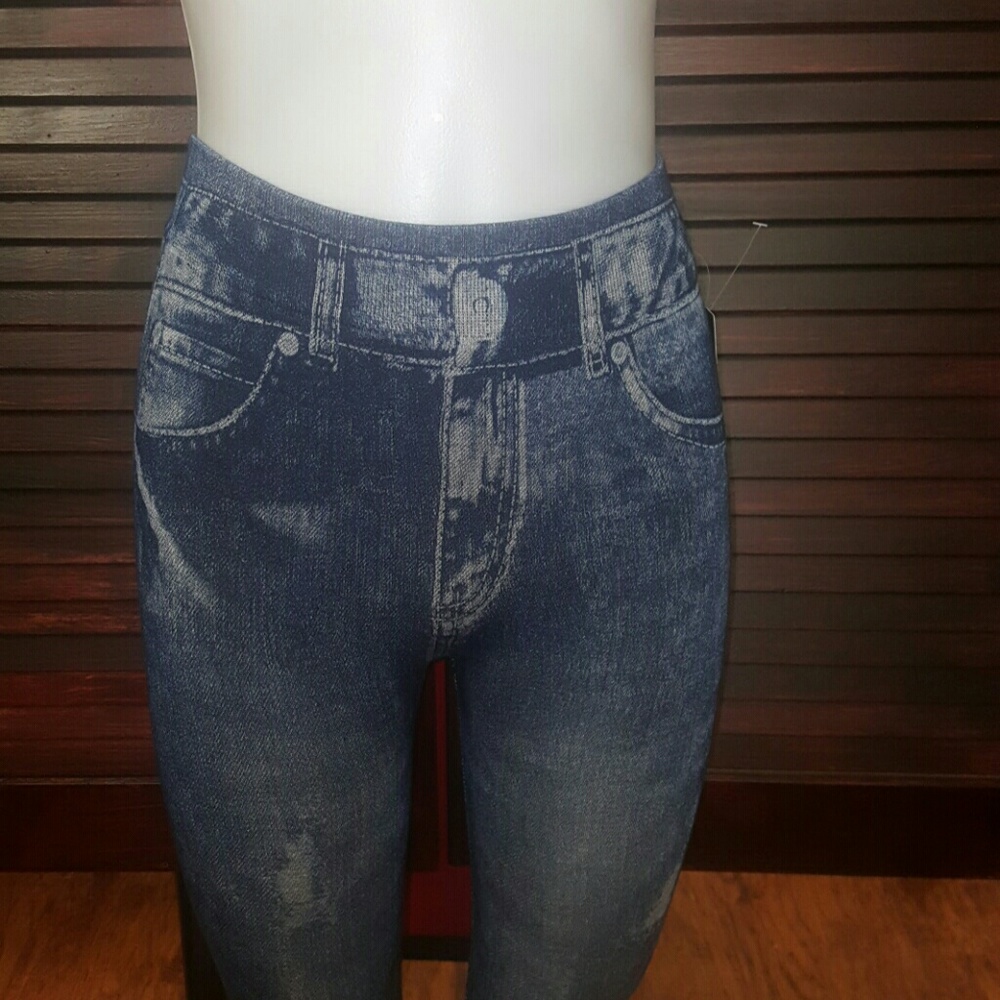 Dark blue jean looking Jeggings - Picture 4 of 4