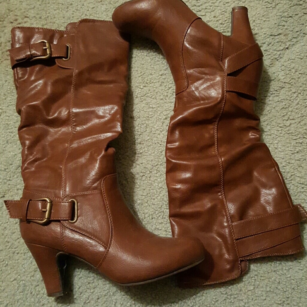 Womens calf boots with a slight heel Madden girl