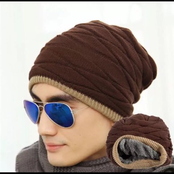 Other - NEW! Brown Crochet Slouchy Hat