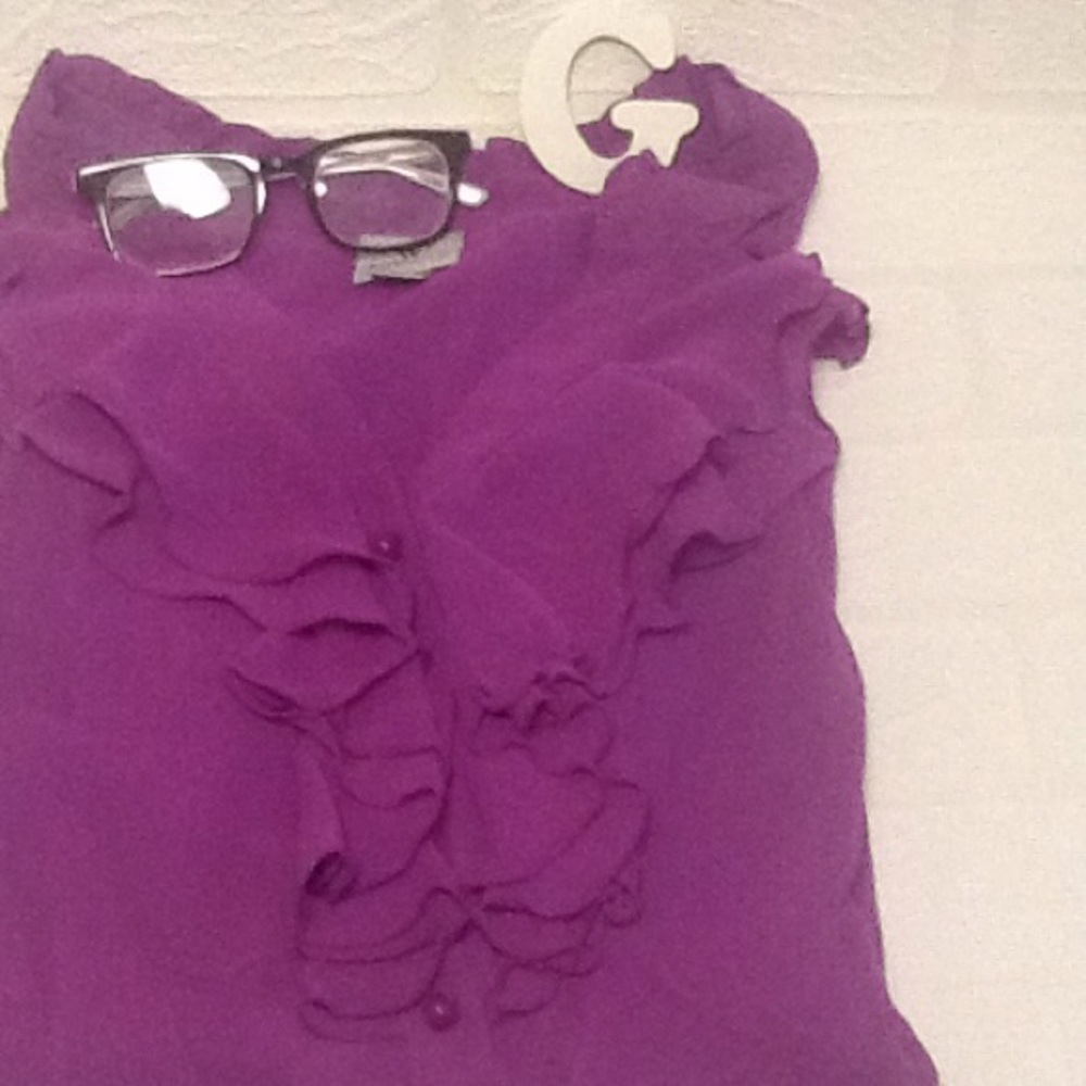 100% polyester purple sheer top