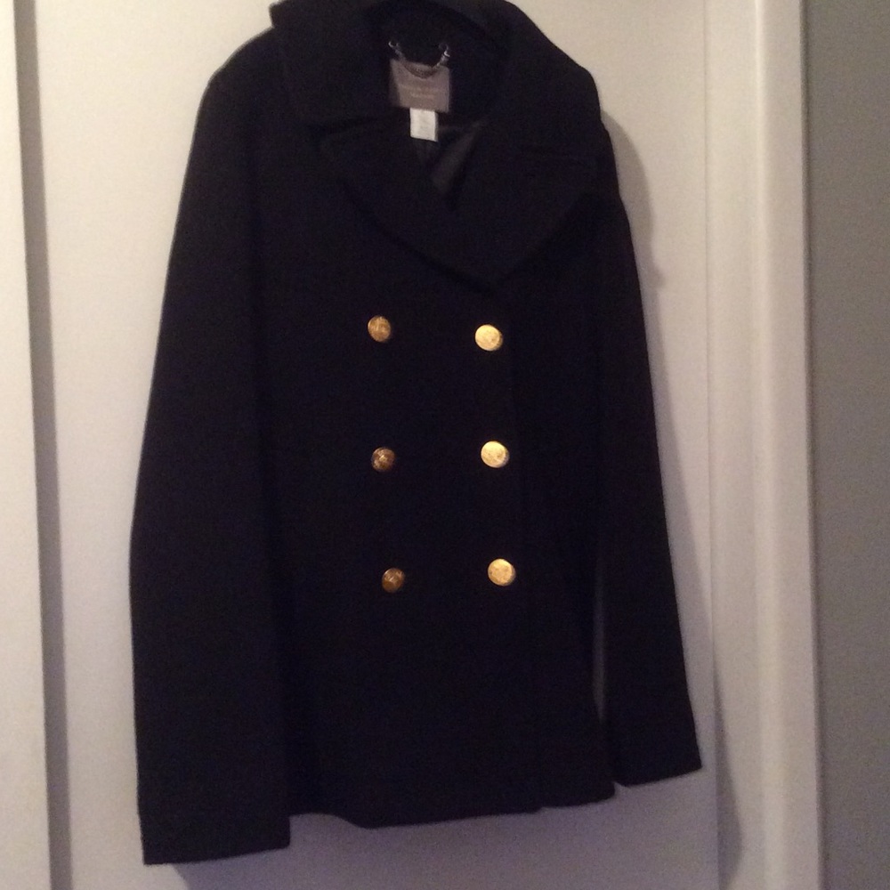 J. Crew Stadium Cloth Nello Gori Navy Pea Coat