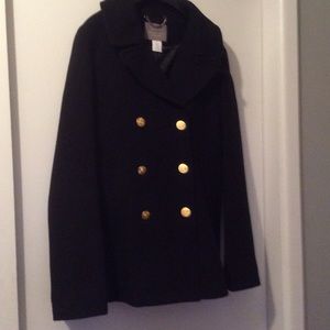 J. Crew Stadium Cloth Nello Gori Navy Pea Coat
