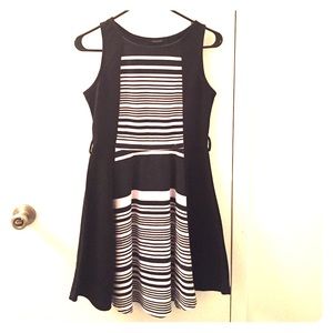 Black and white A line dress