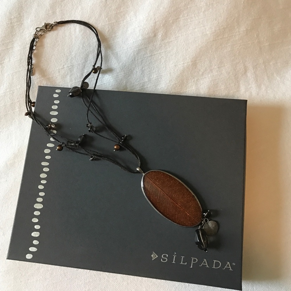 Silpada Brown Leaf Pendant Necklace