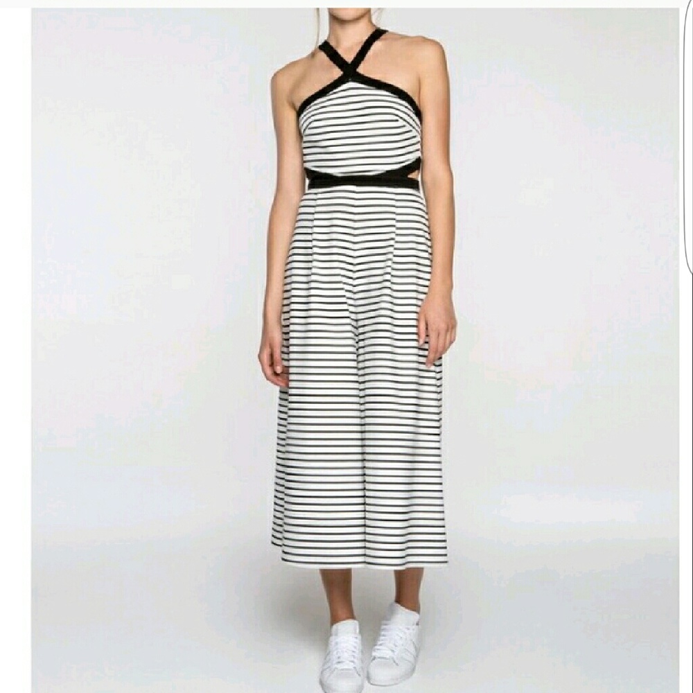 Fifth Label white and black stripe jumpsuit