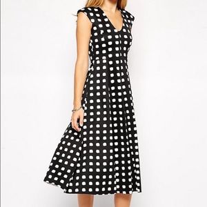 Asos midi checkered print dress.