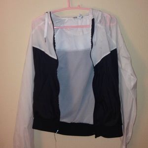black & white windbreaker