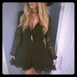 NWT Lace Sleeve Boho Dress