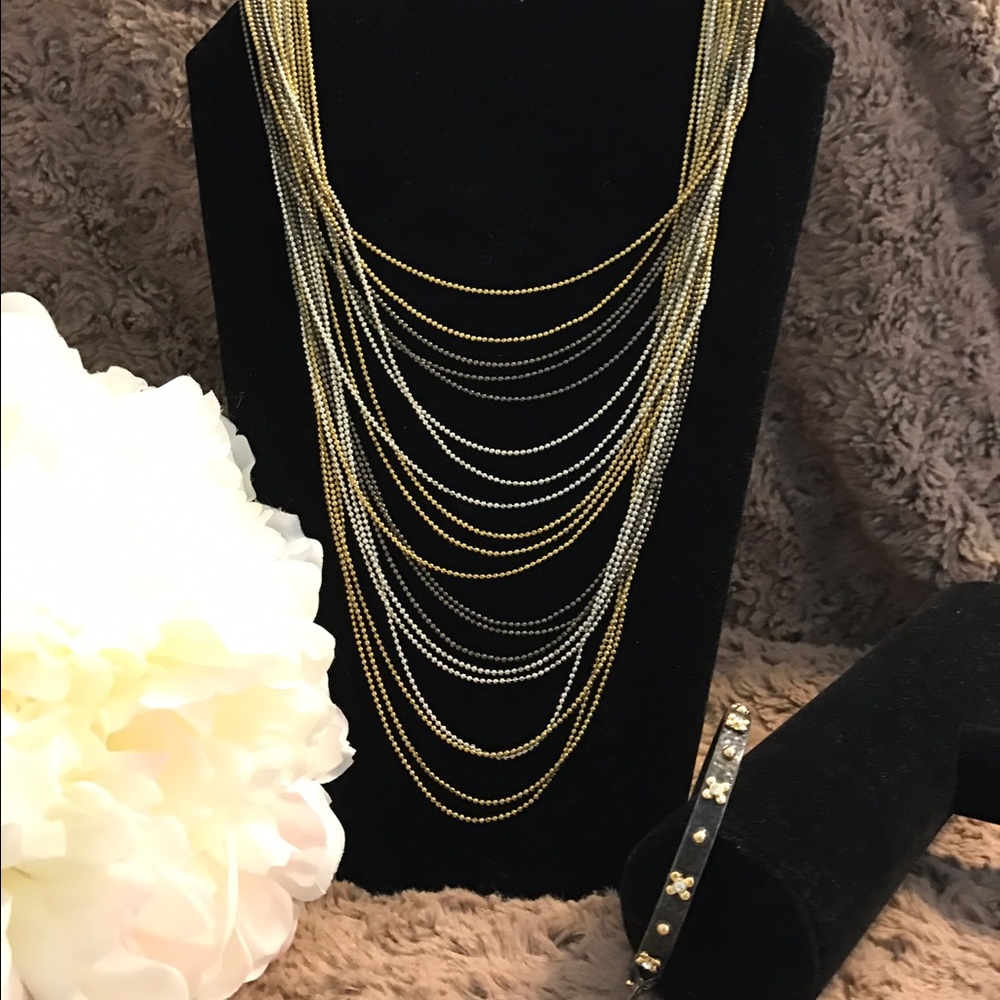 ✨Layered Ball Chain Necklace w/ Matching Bangle✨