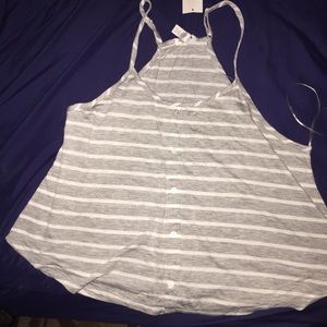 Gray and white tank top