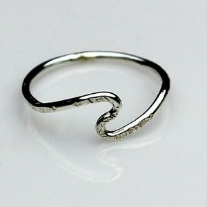 Sterling silver wave ring