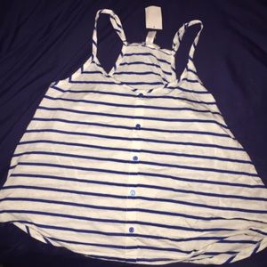 Blue and white tank top