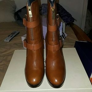 Coach Pebble Grain Stacked Heel Boot *AUTHENTIC*