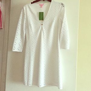 NWT Lilly Pulitzer white lace lamora dress