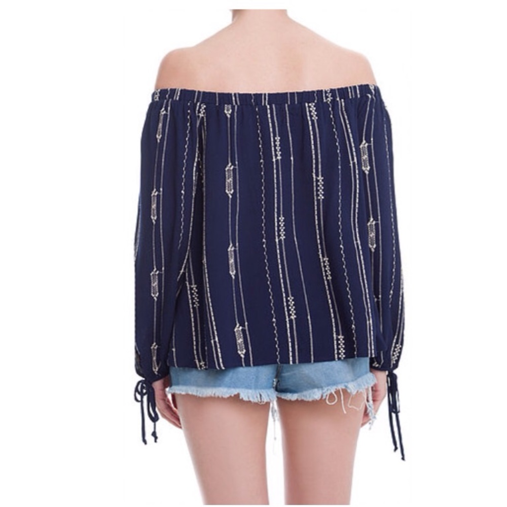  Embroidered Off the Shoulder Blouse - Picture 3 of 4
