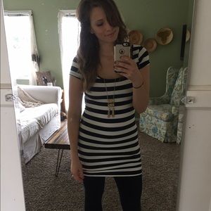 Striped bodycon dress