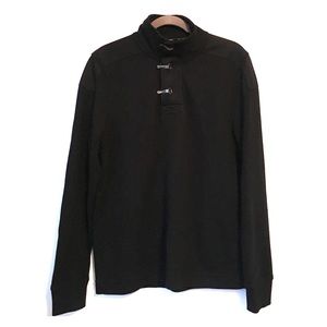 Black Mock Turtleneck Half-Zip Sweater